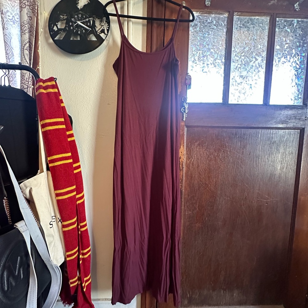 SKIMS Burgundy Petite Maxi Dress NWOT